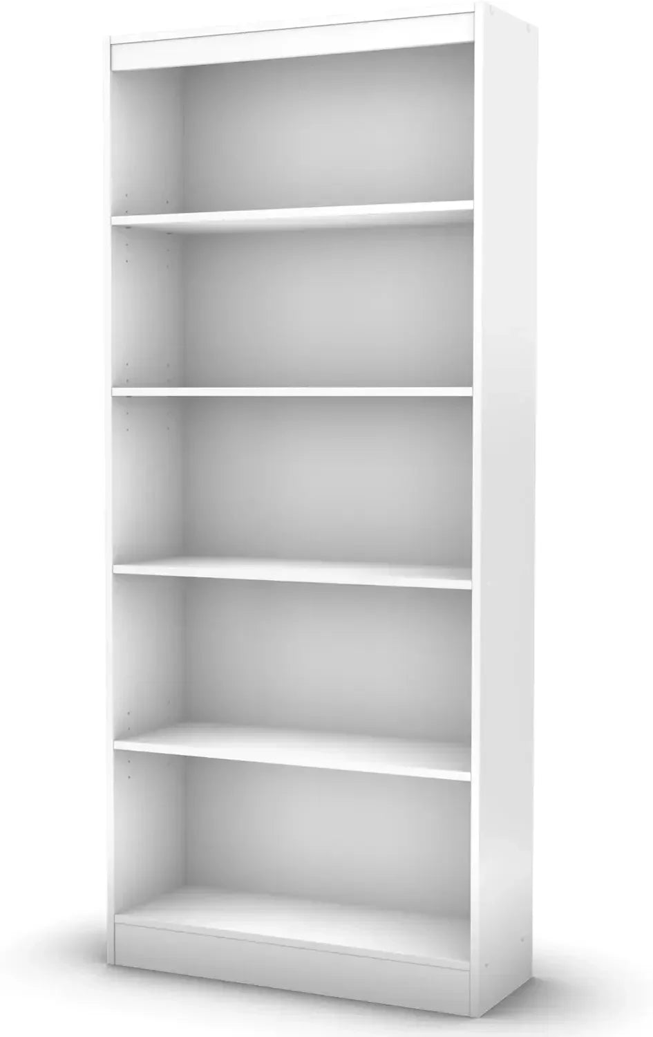 Customizable 5-Shelf Bookcase in White