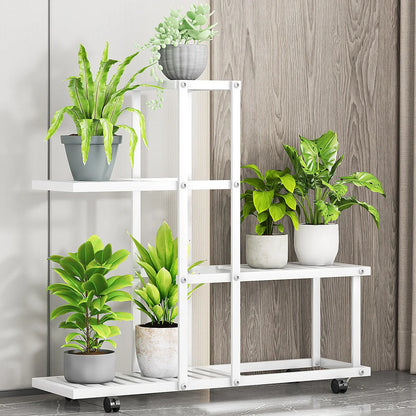 Plant Stand -  Wrought Iron, Rack Organizer w/Wheels