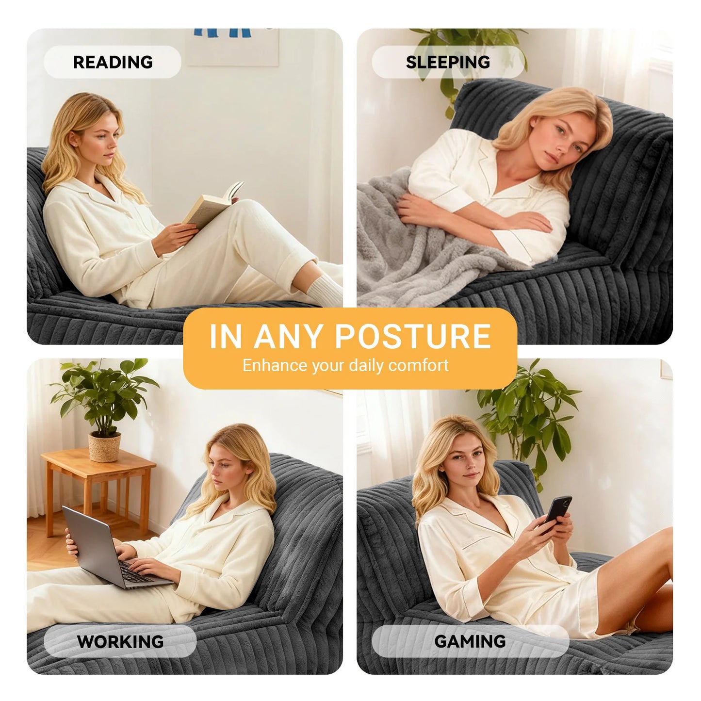 Folding Cube Sofa - with Back Lumbar Support
