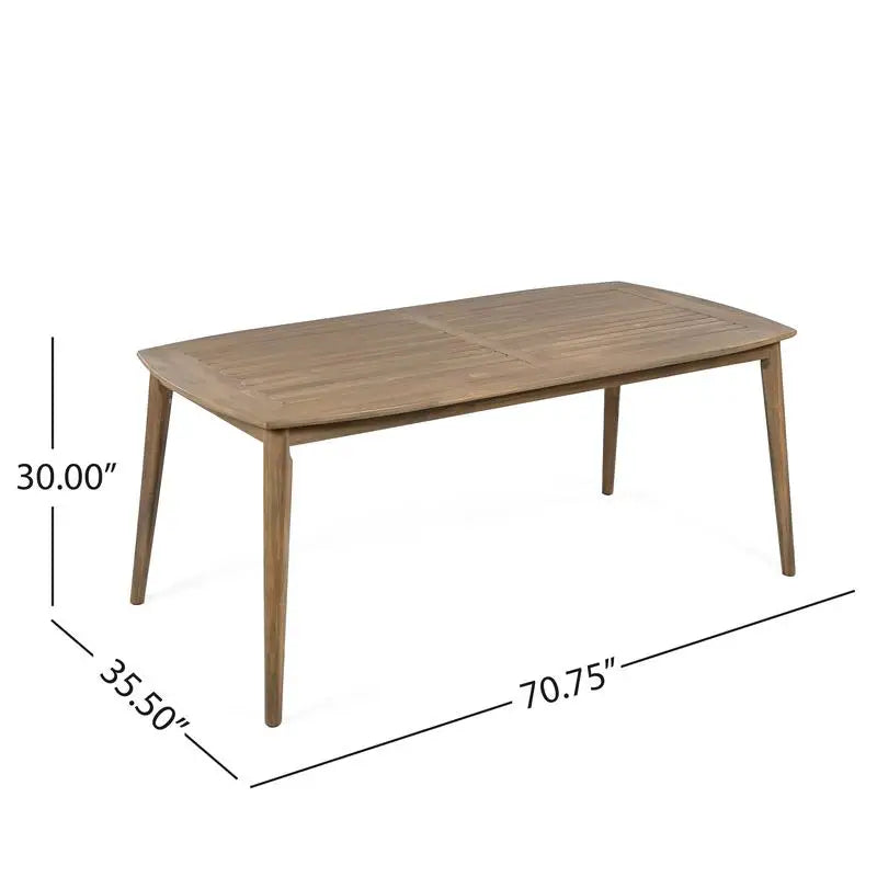 Dining Set - 7-Piece, Acacia Table & 6 Chairs