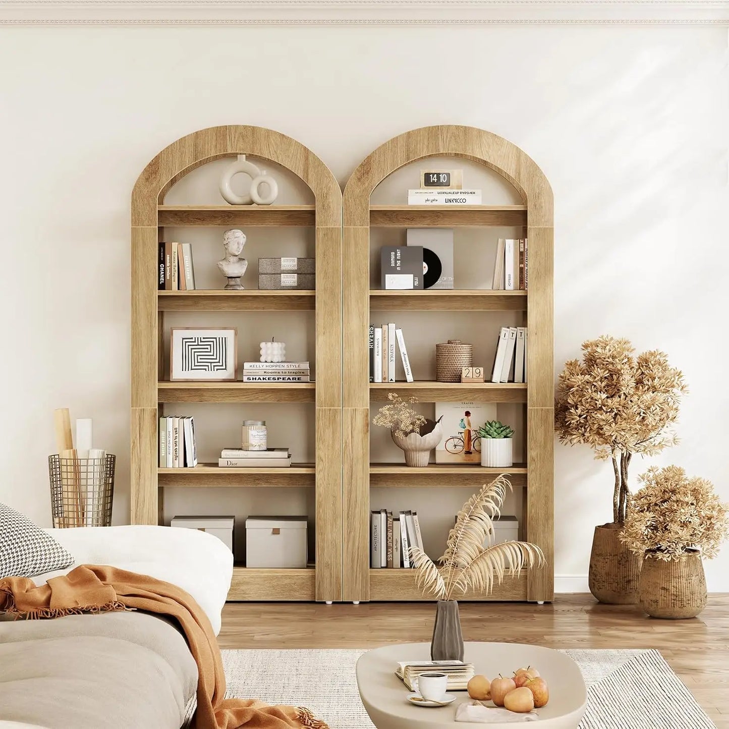 5-Tier Bookshelf, Arch-Shaped Racks,