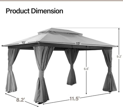 Patio Gazebo,  10'x13' with Expansion Bolts