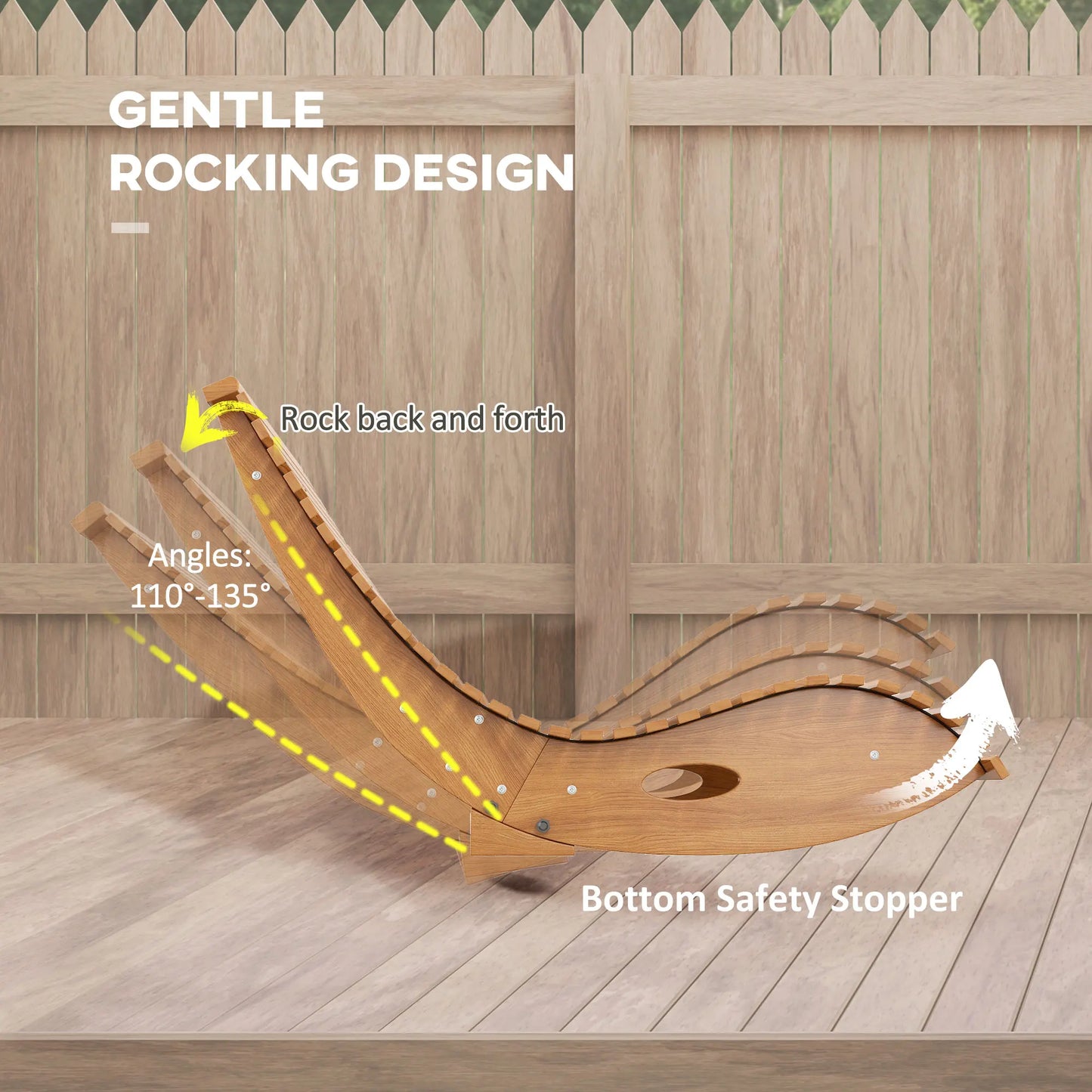 Rocking Chair - Wooden, Teak W/ Slatted Seat
