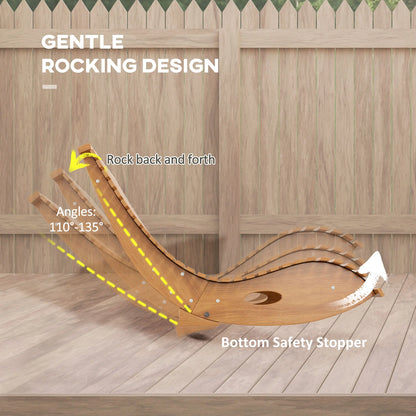 Rocking Chair - Wooden, Teak W/ Slatted Seat
