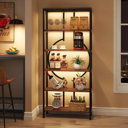 Tall Industrial Bookshelf, Made w/ Wood and Metal