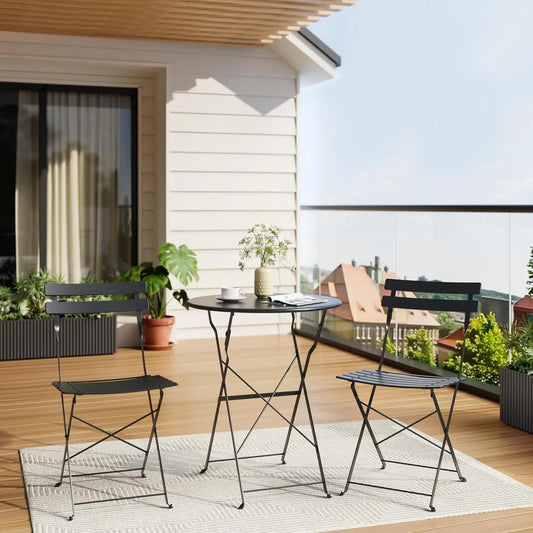 Patio Bistro Set, 3-Pieces, Metal, Table and Chairs