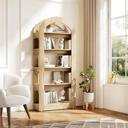 5-Tier Bookshelf, Arch-Shaped Racks,
