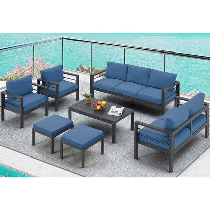 Patio Furniture Set, 7-piece with Cushions
