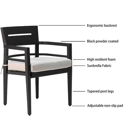 Patio Furniture Set, 7-Piece, Aluminum, 4 Chairs, 2 Swivel Rockers, Table