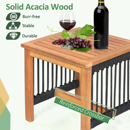 Patio Set- 3-Pieces, Acacia Wood Table & Rocking Chairs