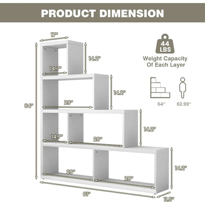 Bookshelf, L Shaped, 6 Cubes, 4 Tier
