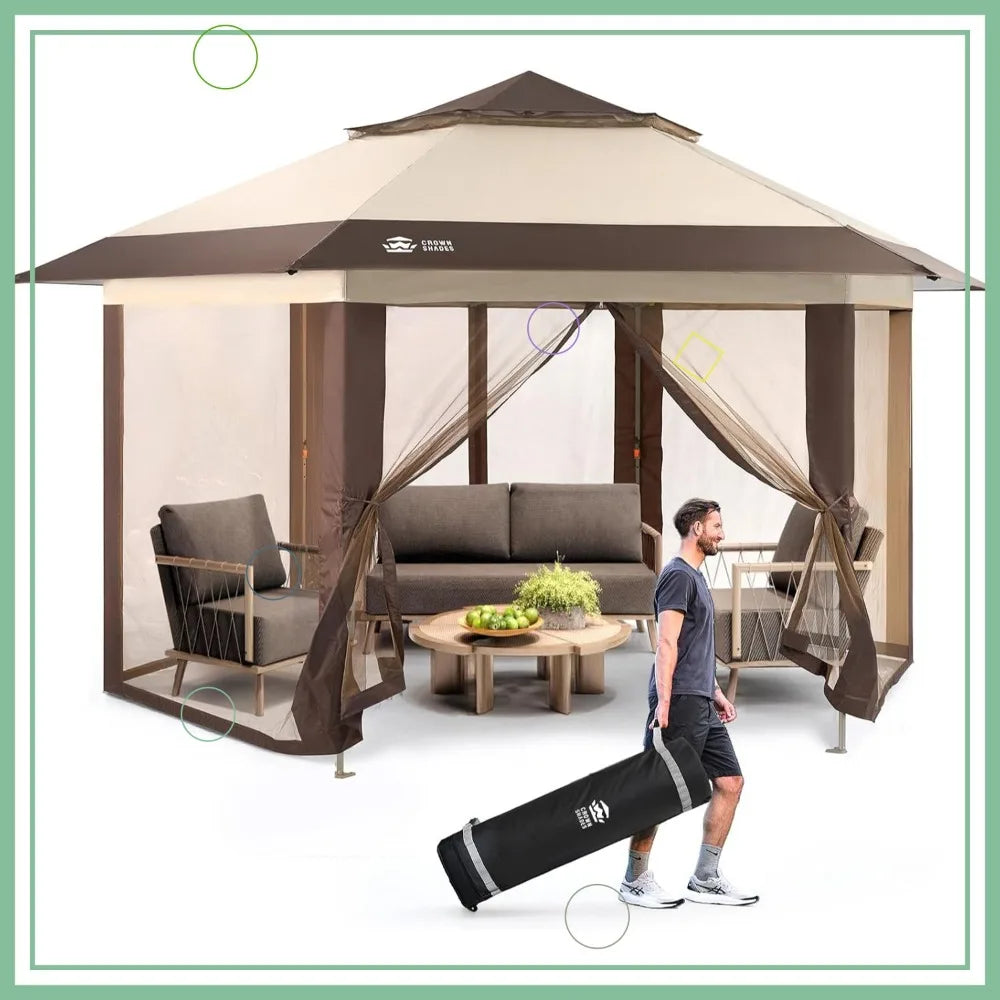 Gazebo, 12x12 Pop Up with Mosquito Net,
