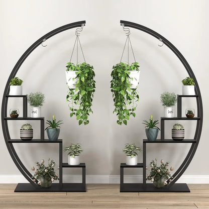 Plant Stand - 5 Tier, 2 Pack Half Moon, Metal