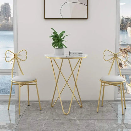 Vanity Stool - Metal Legs, Gold