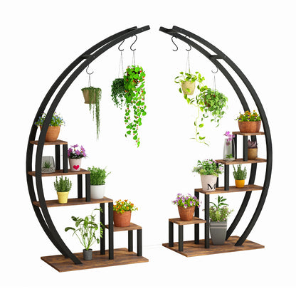 Plant Stand - 5 Tier, 2 Pack Half Moon, Metal