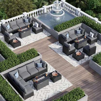 Patio Set, 8-Piece, Sectional Sofa and Table