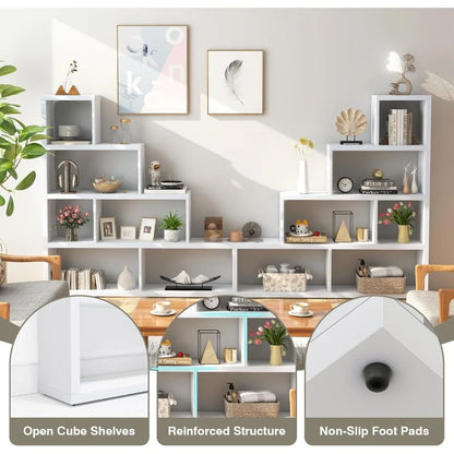 Bookshelf, L Shaped, 6 Cubes, 4 Tier