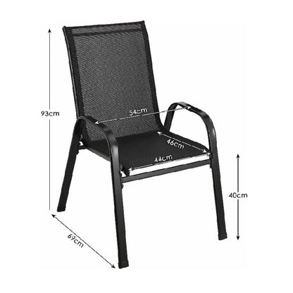 Chairs, 4-Piece,  Steel-iron+Teslin Fabric, Black