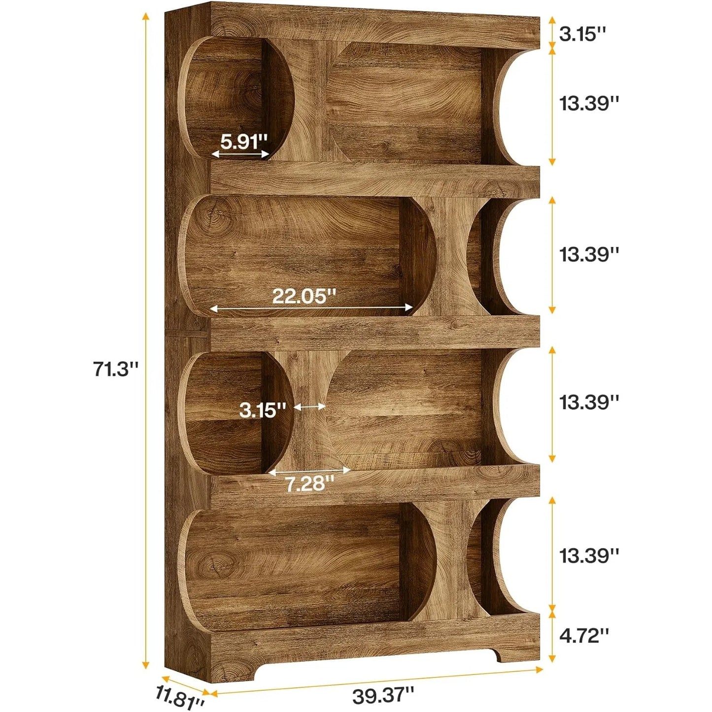 4-Tier Bookshelf, Large Storage Space