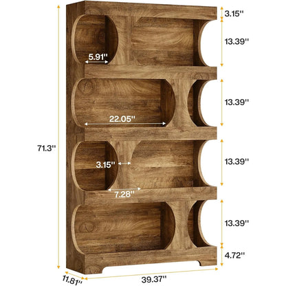 4-Tier Bookshelf, Large Storage Space