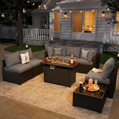 Patio Set, 8-Piece, Sectional Sofa and Table