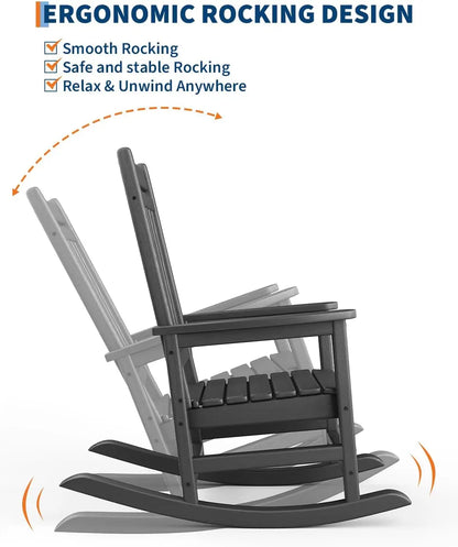 Rocking Chair, Outdoor, All-Weather, 380lbs Weight Capacity