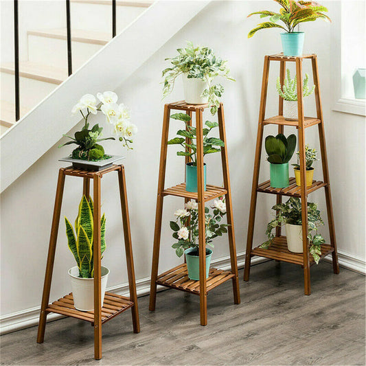 Plant Stand, 77/97/117cm Tall, Bamboo Display Rack